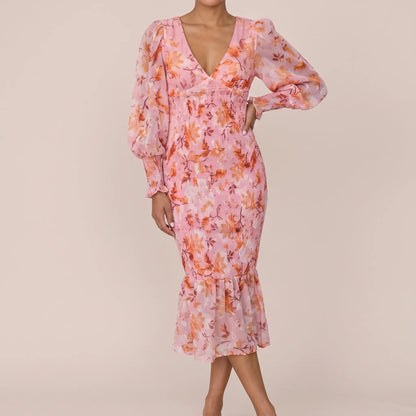 Mirelle | Figurbetontes Midikleid Mit Blumenmuster