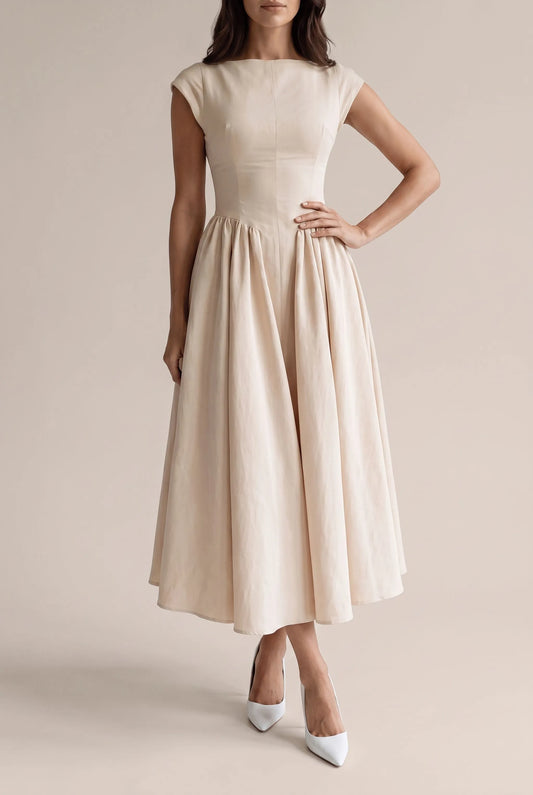 Mivana | Festliches Midikleid Mit Faltenrock