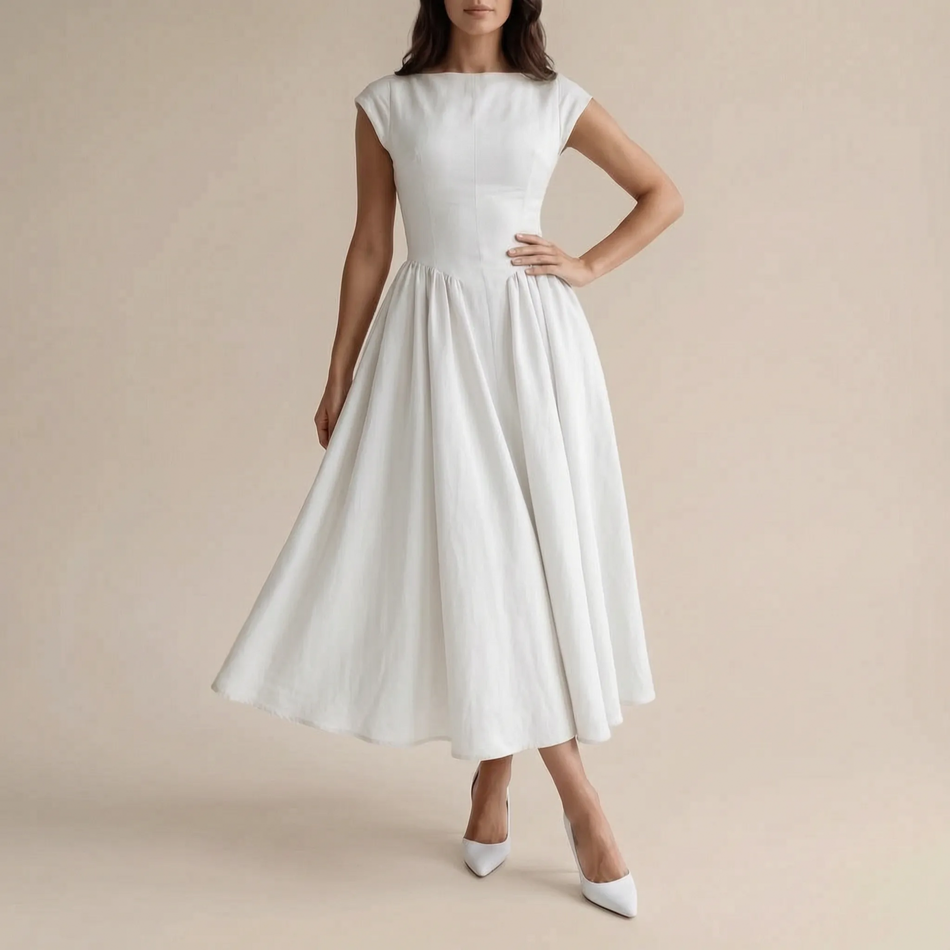 Mivana | Festliches Midikleid Mit Faltenrock