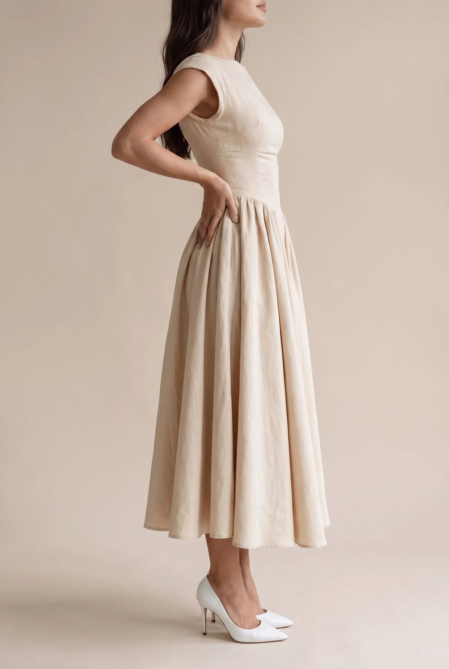 Mivana | Festliches Midikleid Mit Faltenrock