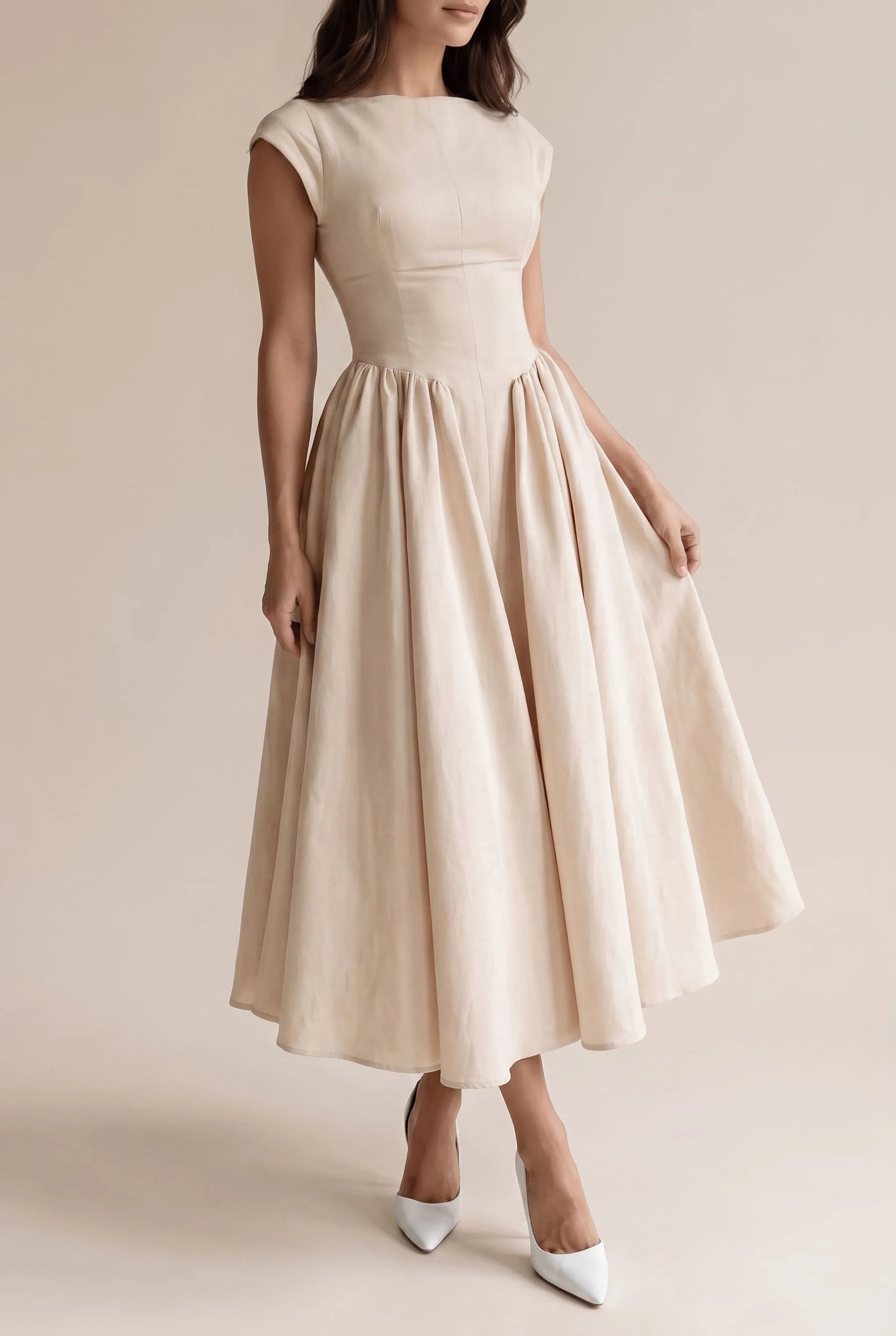 Mivana | Festliches Midikleid Mit Faltenrock