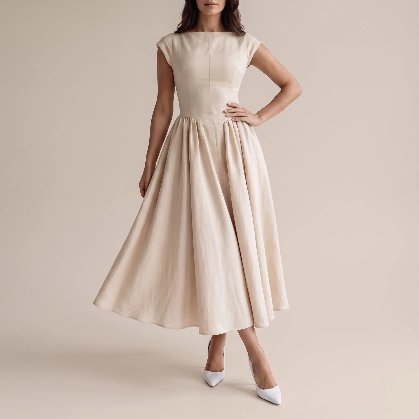 Mivana | Festliches Midikleid Mit Faltenrock