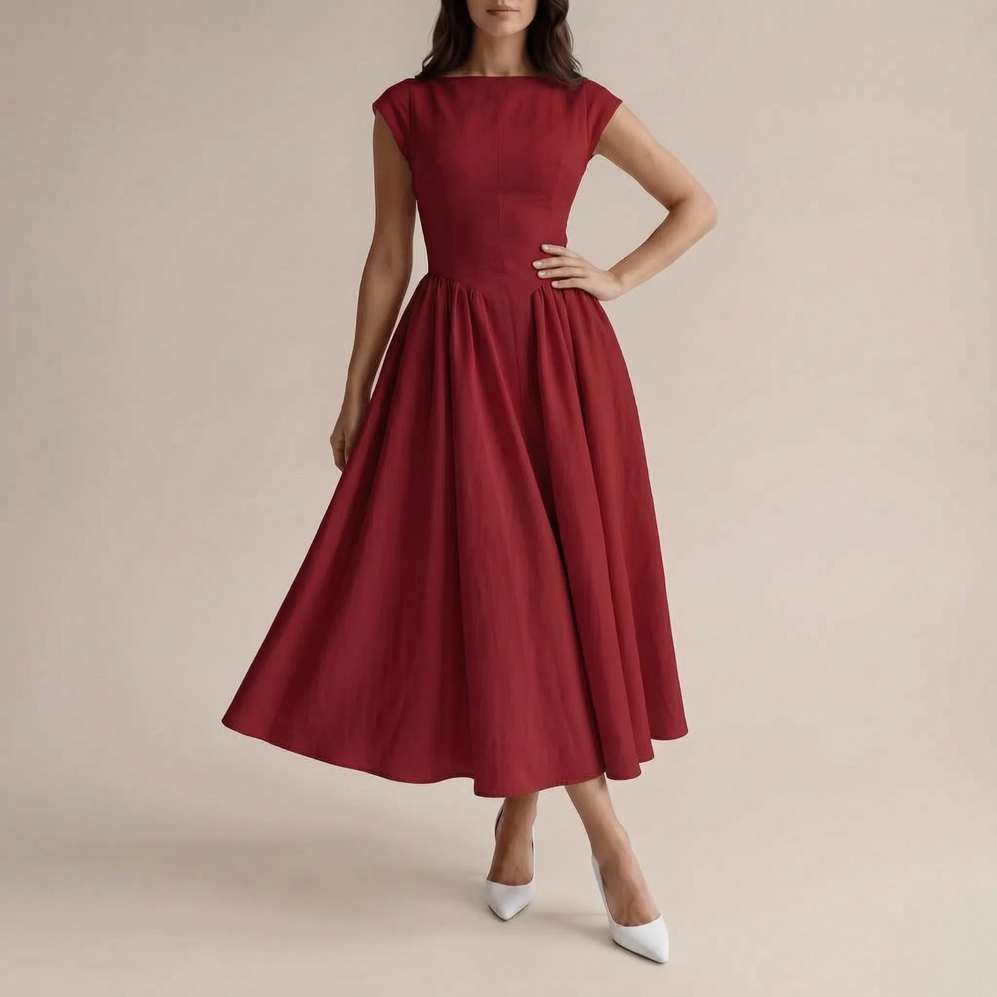Mivana | Festliches Midikleid Mit Faltenrock