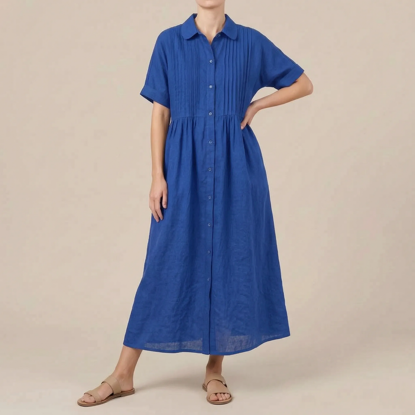 Nivenia | Weit Geschnittenes Sommerkleid Mit Halber Knopfleiste