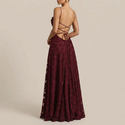 Nocelle | Ärmelloses Maxikleid Mit Floraler Textur