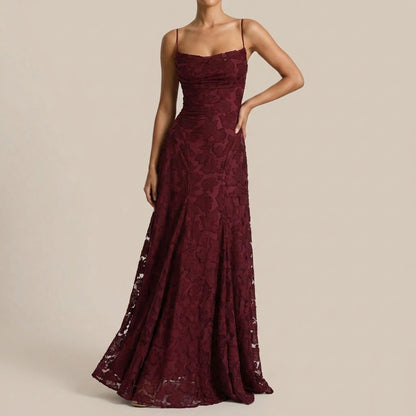 Nocelle | Ärmelloses Maxikleid Mit Floraler Textur