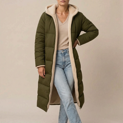 NordicCoat | Langer Schwarzer Damenmantel