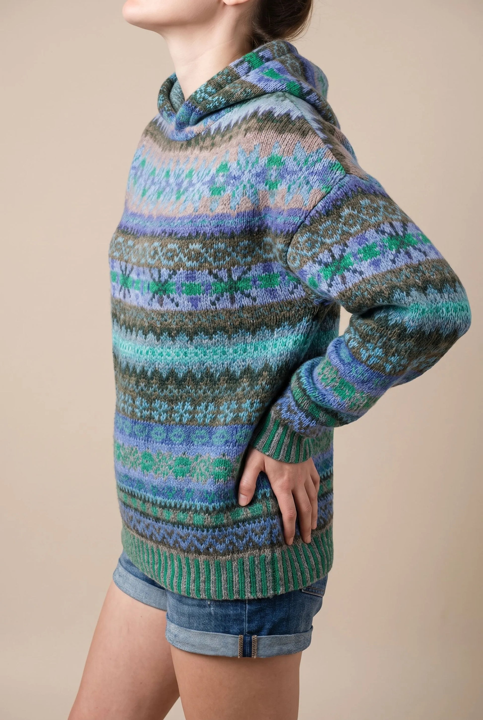 Nordvibe | Bedruckter Kapuzenpullover Mit Nordischem Muster