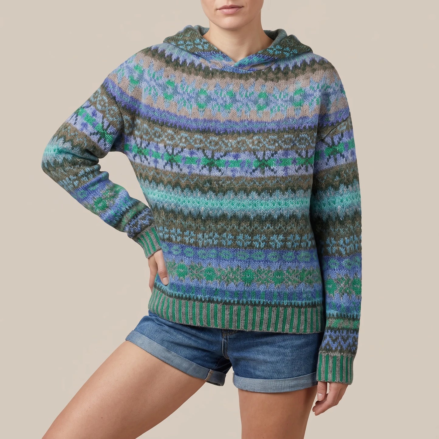 Nordvibe | Bedruckter Kapuzenpullover Mit Nordischem Muster