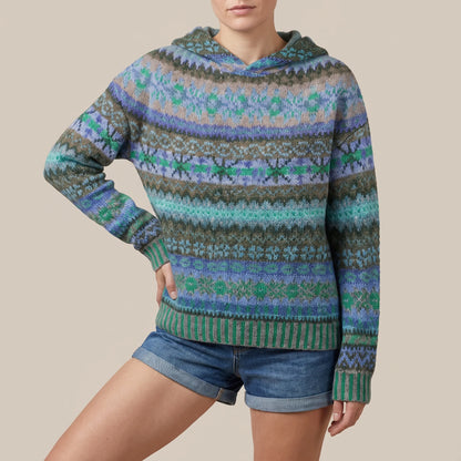 Nordvibe | Bedruckter Kapuzenpullover Mit Nordischem Muster