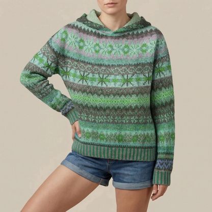 Nordvibe | Bedruckter Kapuzenpullover Mit Nordischem Muster