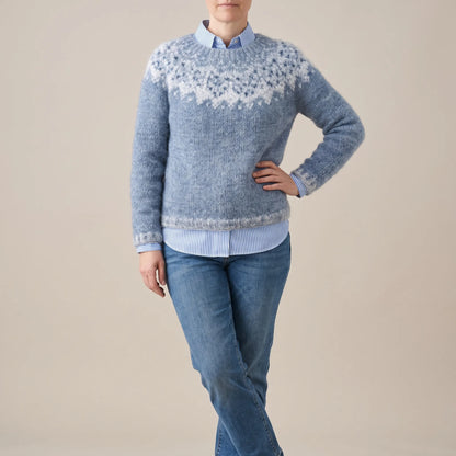 Norvena | Hellblauer Damenpullover Mit Norwegermuster