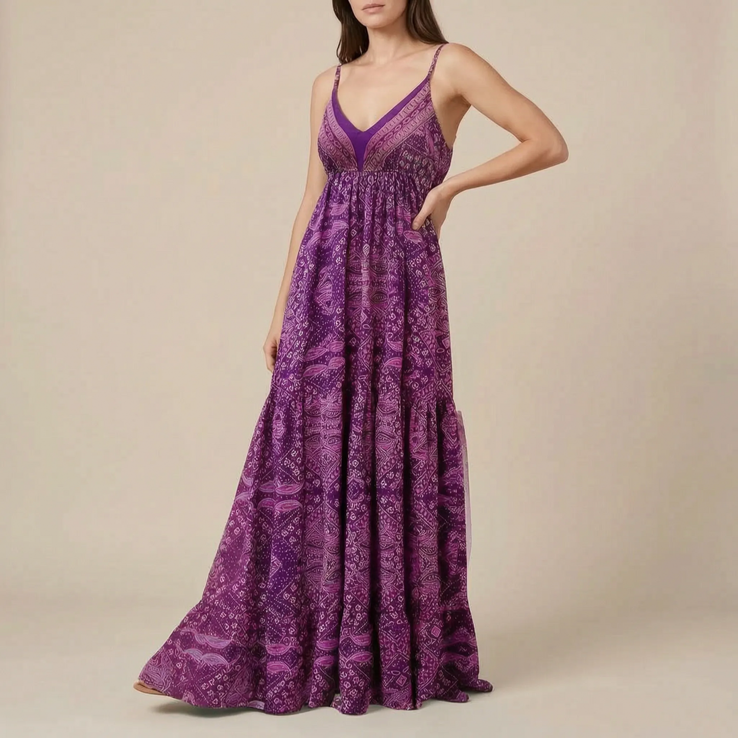 Novalo | Fließendes Maxikleid Im Sommerlichen Boho-Stil