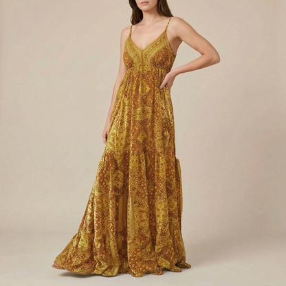 Novalo | Fließendes Maxikleid Im Sommerlichen Boho-Stil