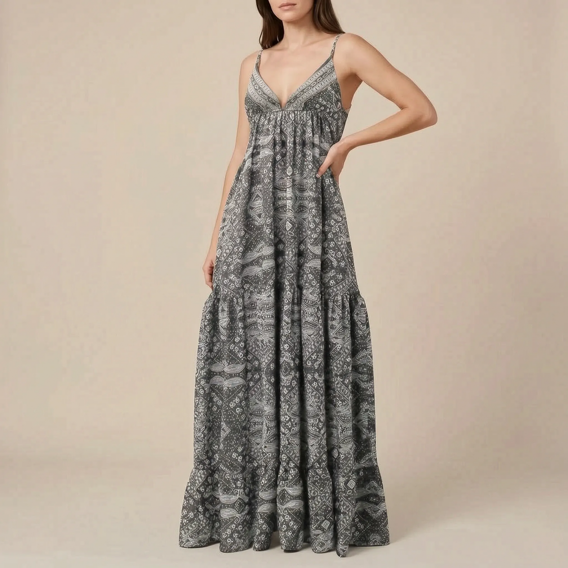 Novalo | Fließendes Maxikleid Im Sommerlichen Boho-Stil
