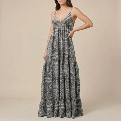 Novalo | Fließendes Maxikleid Im Sommerlichen Boho-Stil
