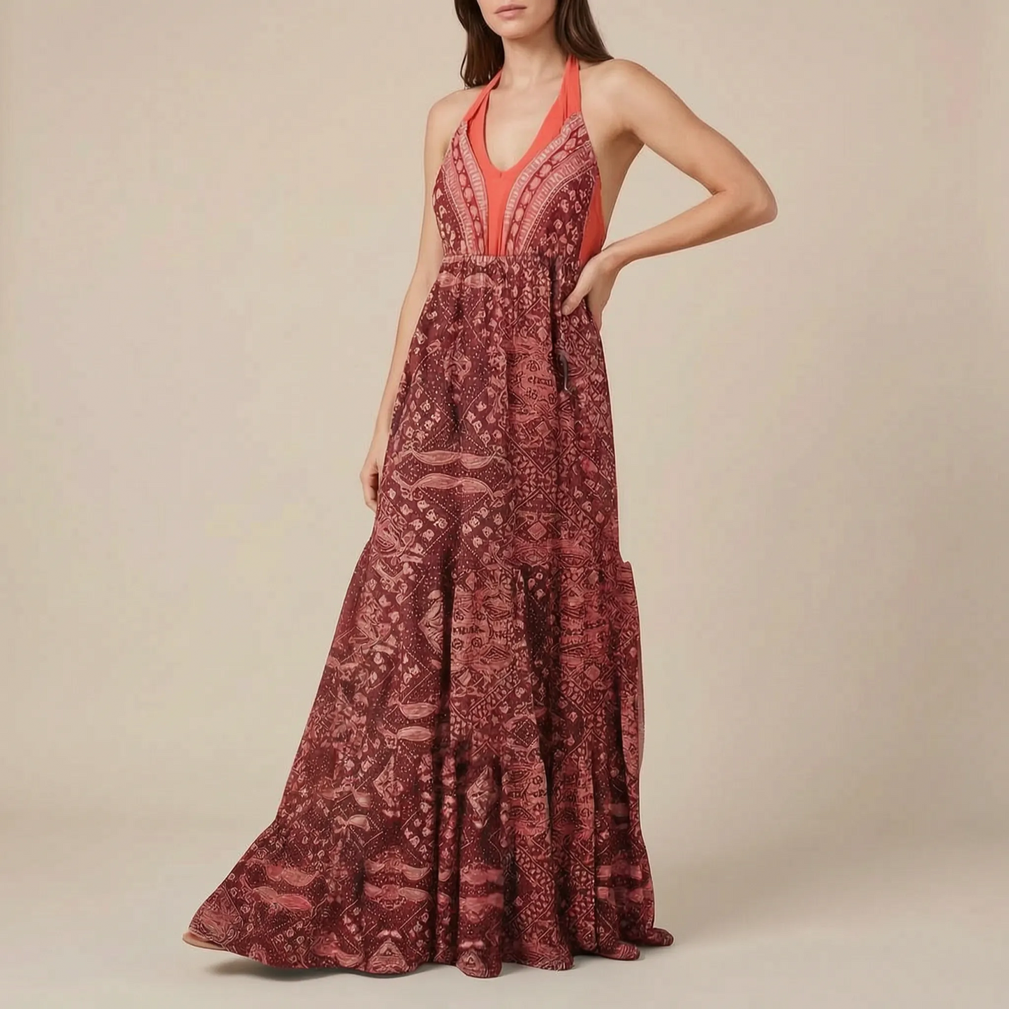 Novalo | Fließendes Maxikleid Im Sommerlichen Boho-Stil