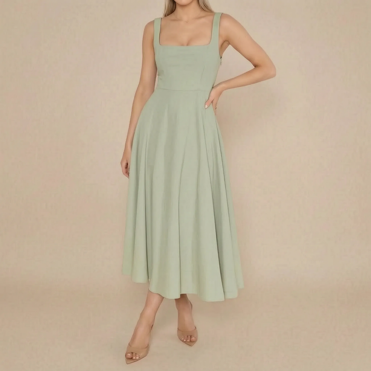 Novara | Ärmelloses Midi-Kleid In A-Linie
