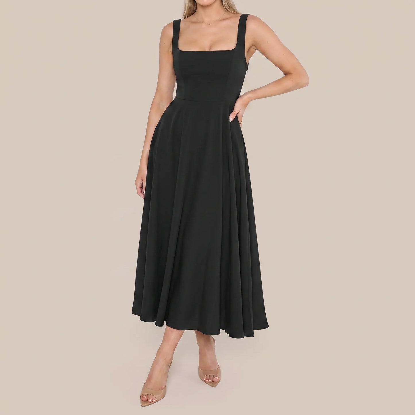 Novara | Ärmelloses Midi-Kleid In A-Linie