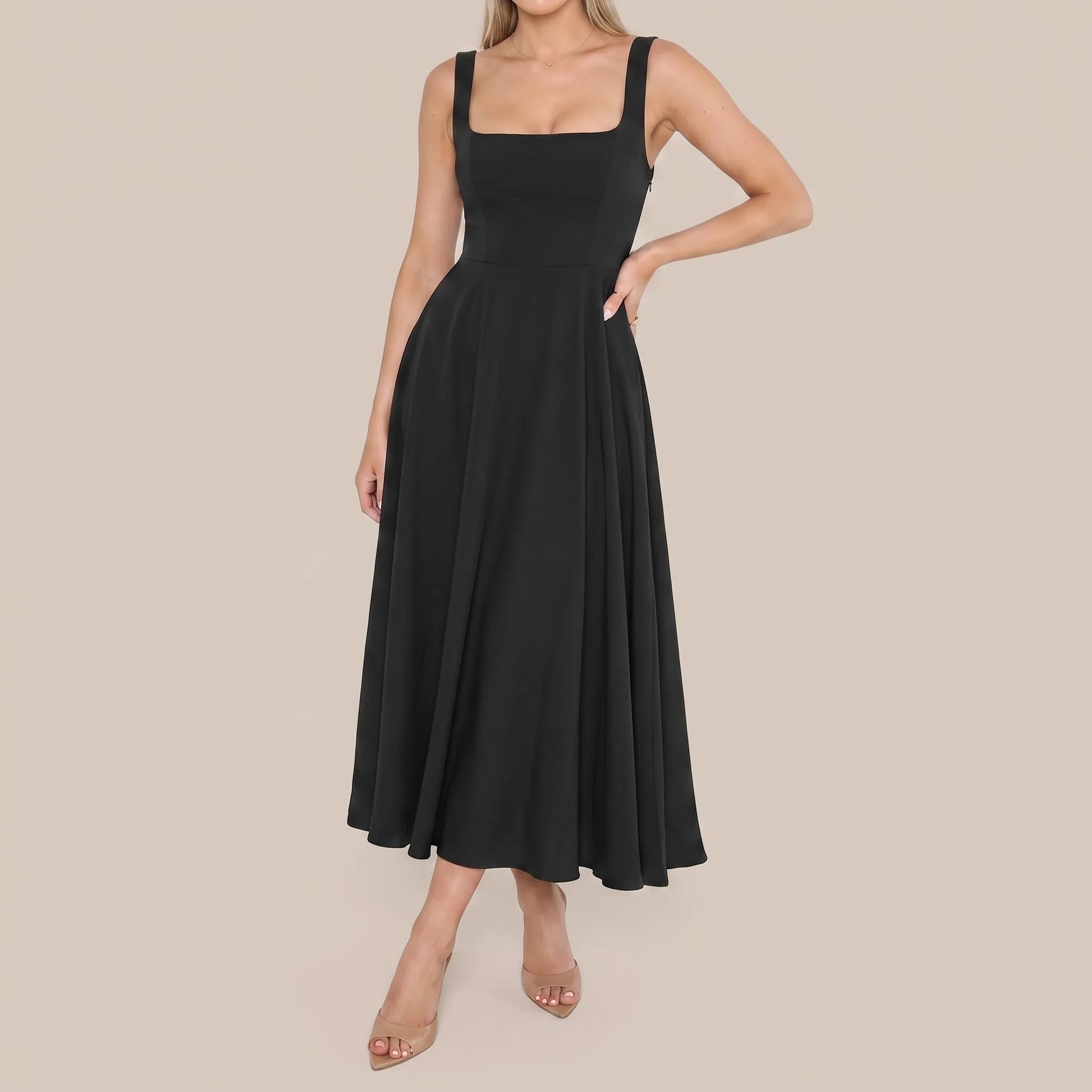 Novara | Ärmelloses Midi-Kleid In A-Linie