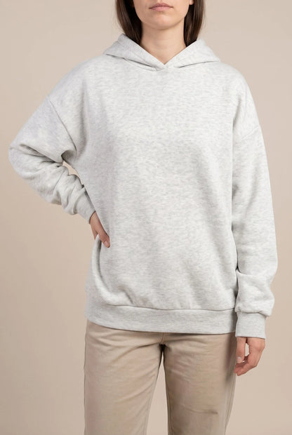 Oversha | Bequemer Grauer Oversize Kapuzenpullover Für Damen