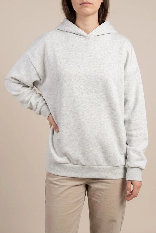 Oversha | Bequemer Grauer Oversize Kapuzenpullover Für Damen