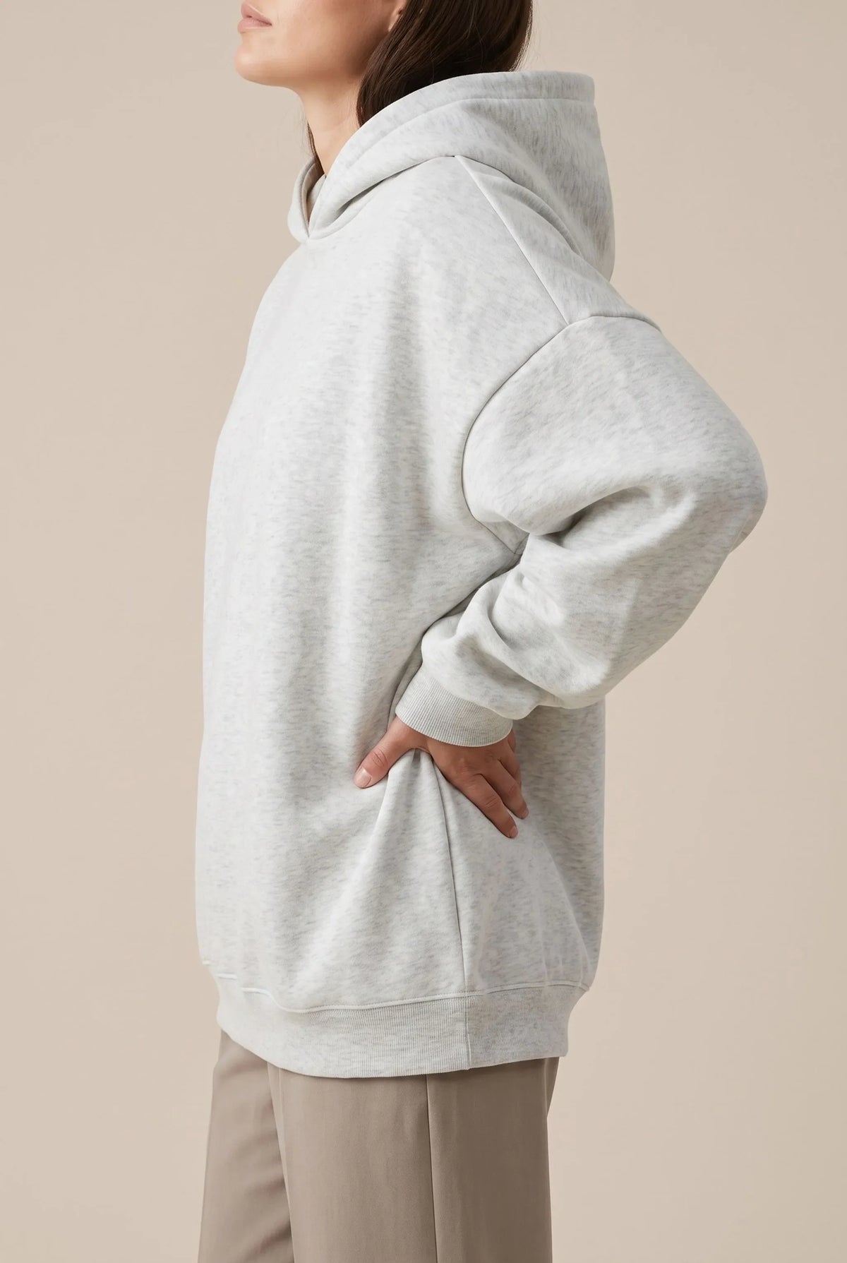 Oversha | Bequemer Grauer Oversize Kapuzenpullover Für Damen