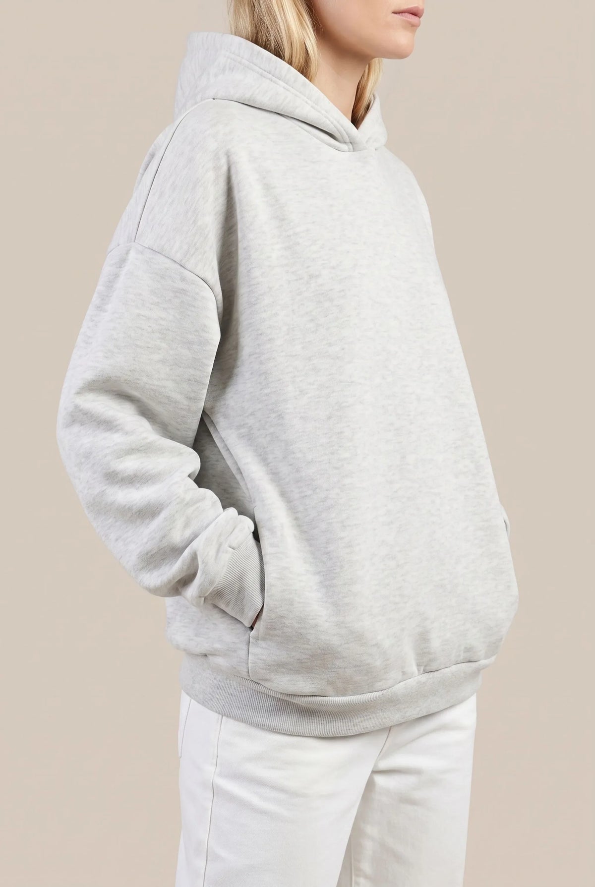 Oversha | Bequemer Grauer Oversize Kapuzenpullover Für Damen
