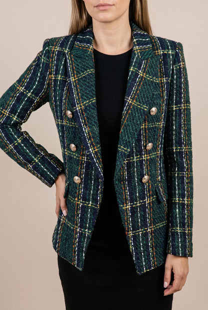 PlaidGlow | Karierter Damenblazer Mit Reverskragen