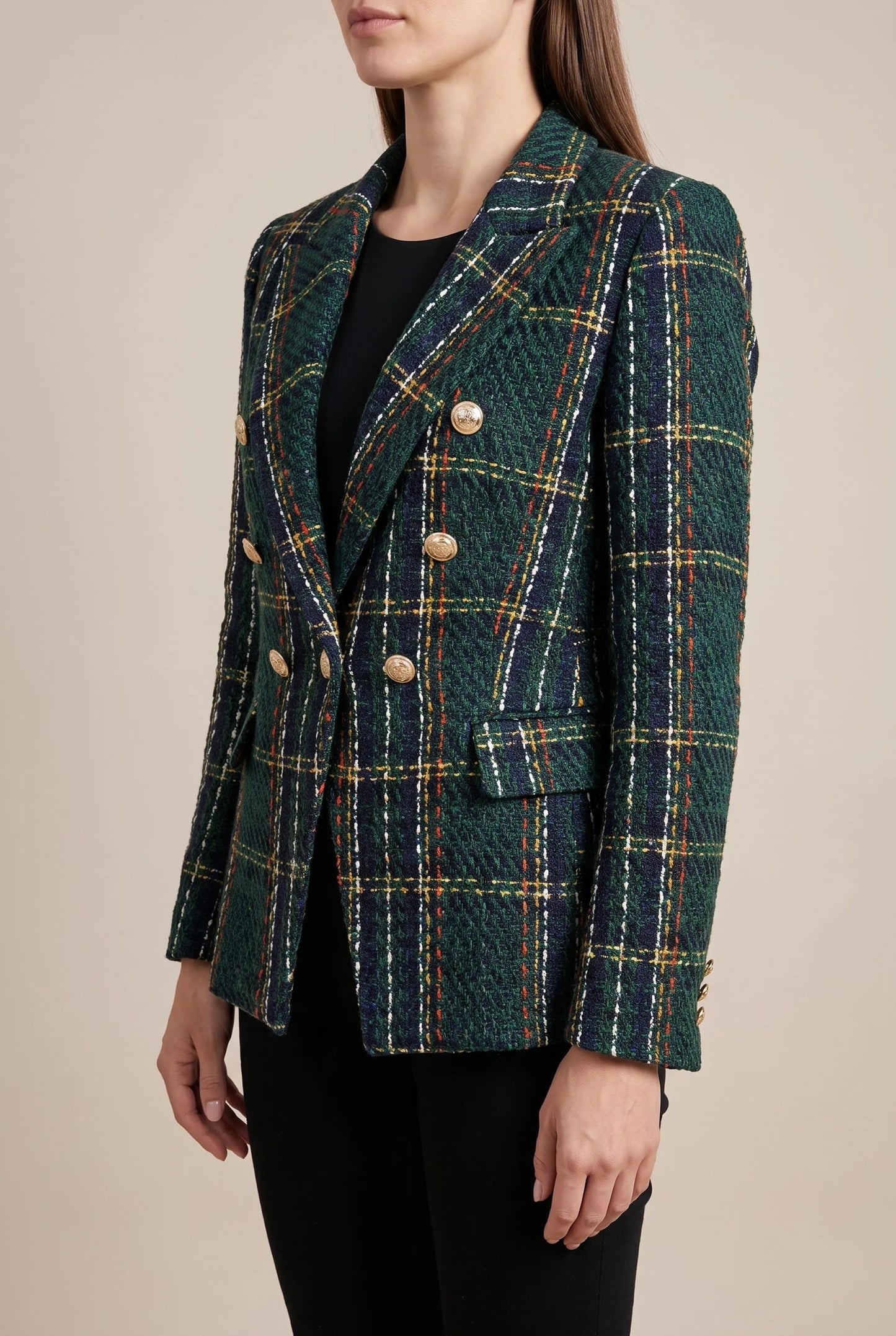 PlaidGlow | Karierter Damenblazer Mit Reverskragen