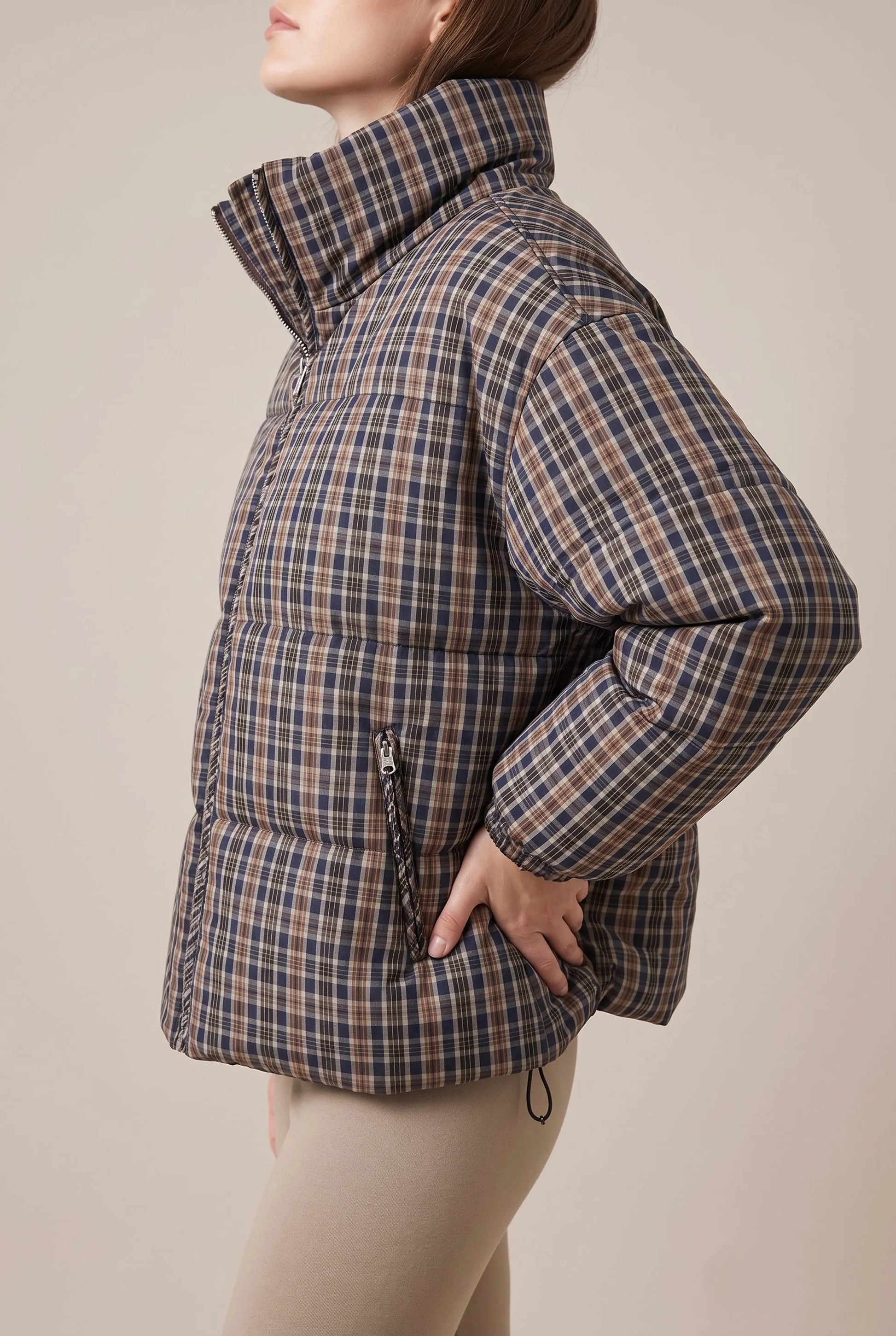 PlaidPuffer | Karierte Steppjacke