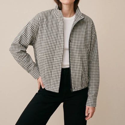 PlaidVibe | Karierte Bomberjacke