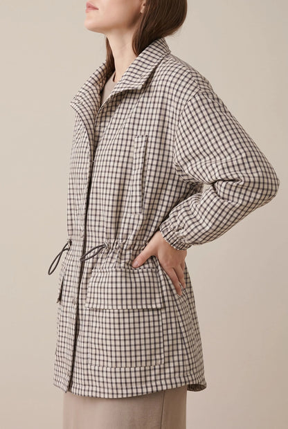PlaidZip | Karierte Leichte Übergangsjacke Damen