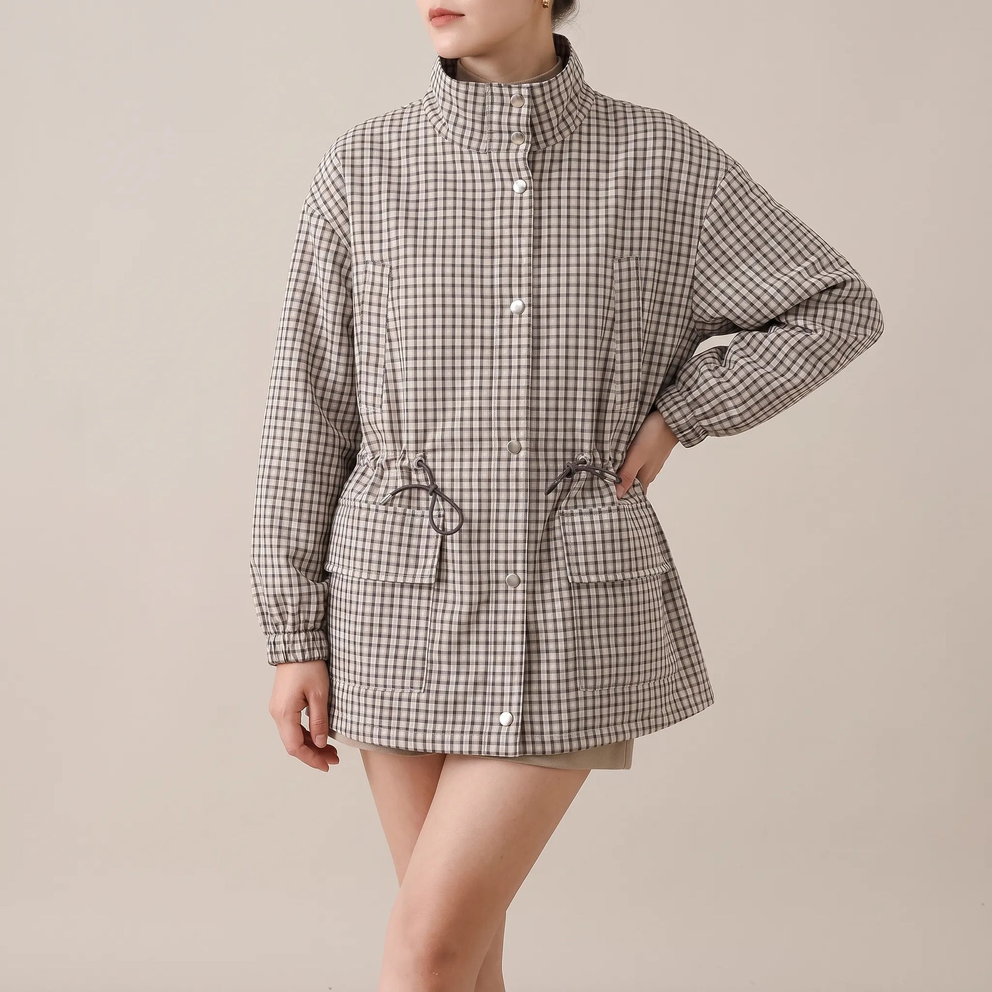 PlaidZip | Karierte Leichte Übergangsjacke Damen