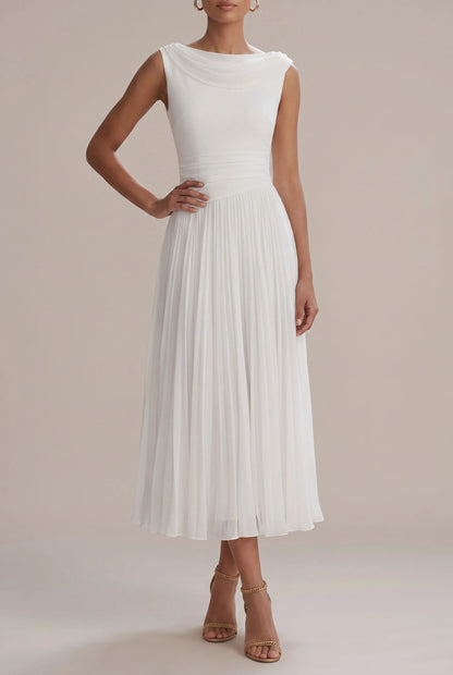 Pleatise | Ärmelloses Plisseekleid In Midilänge