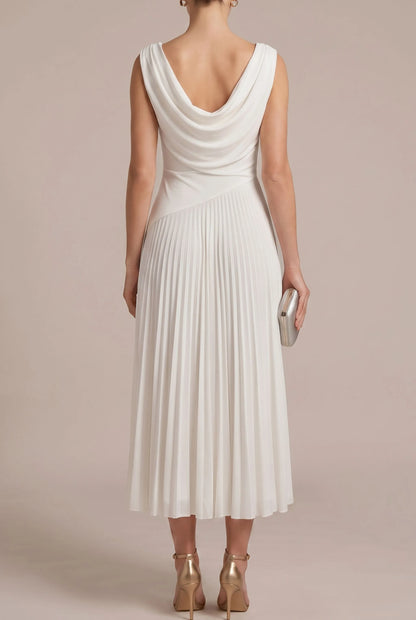 Pleatise | Ärmelloses Plisseekleid In Midilänge