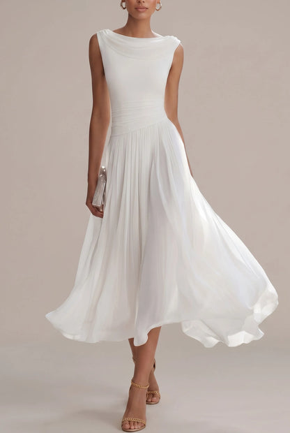 Pleatise | Ärmelloses Plisseekleid In Midilänge
