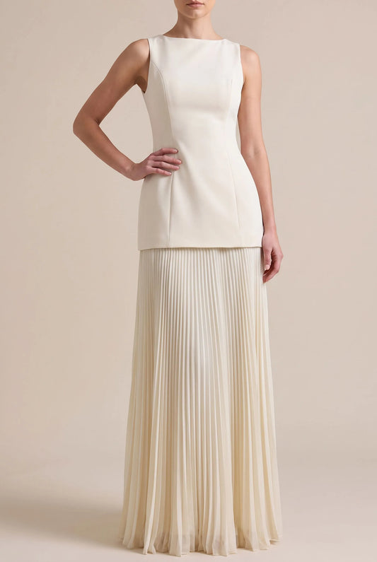 Pleatix | Strukturiertes Ärmelloses Maxikleid