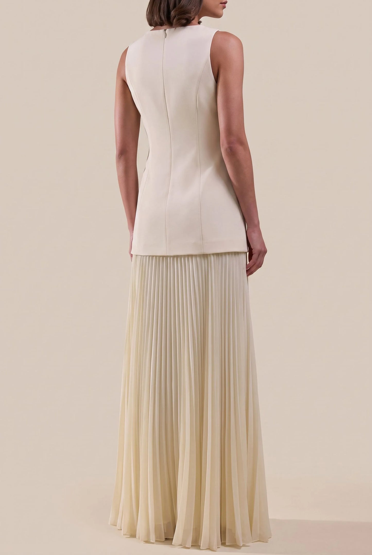 Pleatix | Strukturiertes Ärmelloses Maxikleid