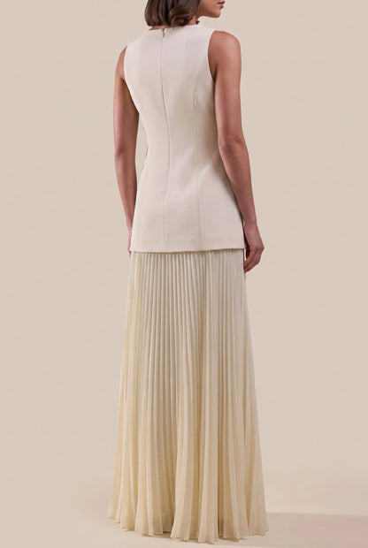 Pleatix | Strukturiertes Ärmelloses Maxikleid