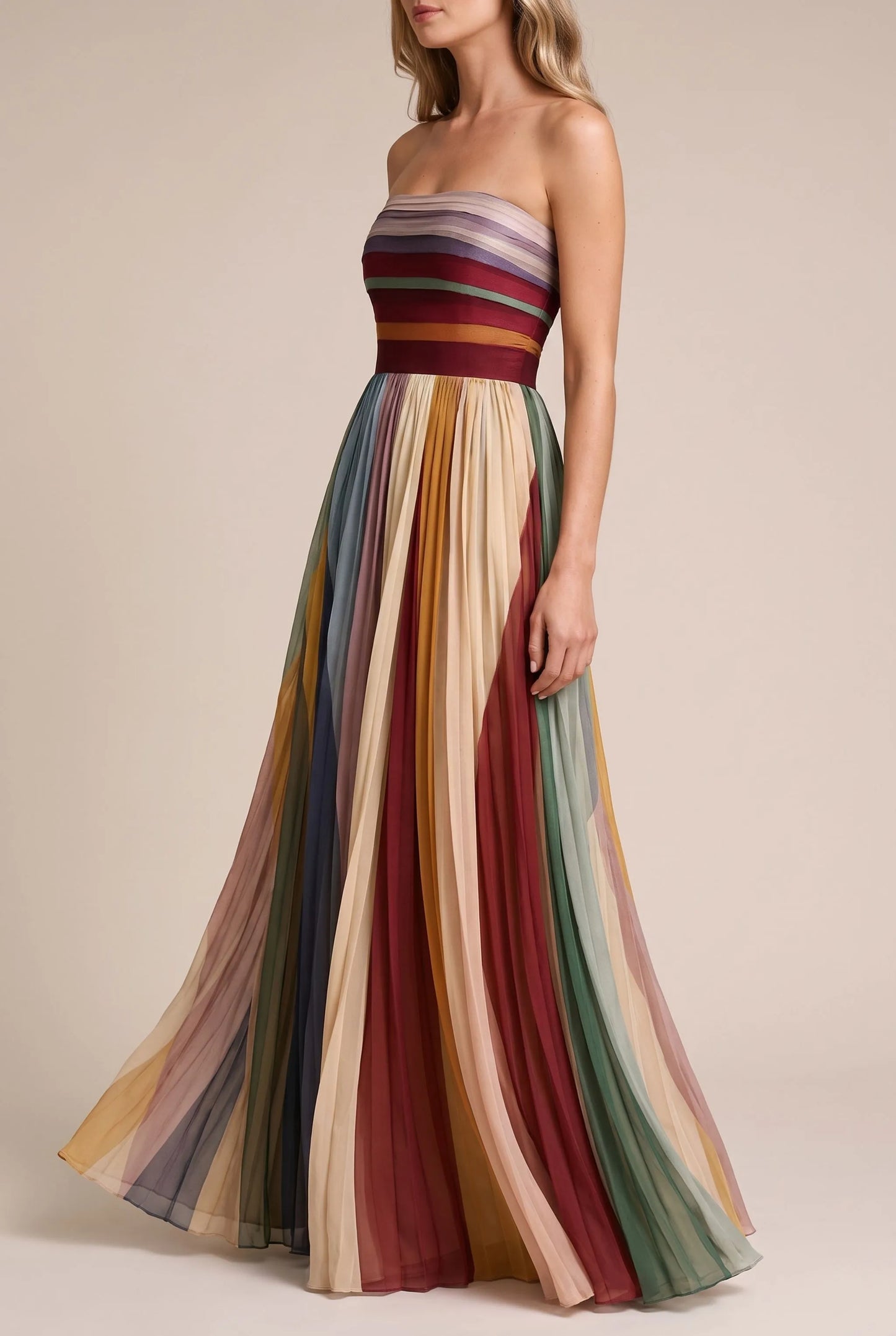 Pleatoa | Trägerloses Maxikleid Für Den Sommer