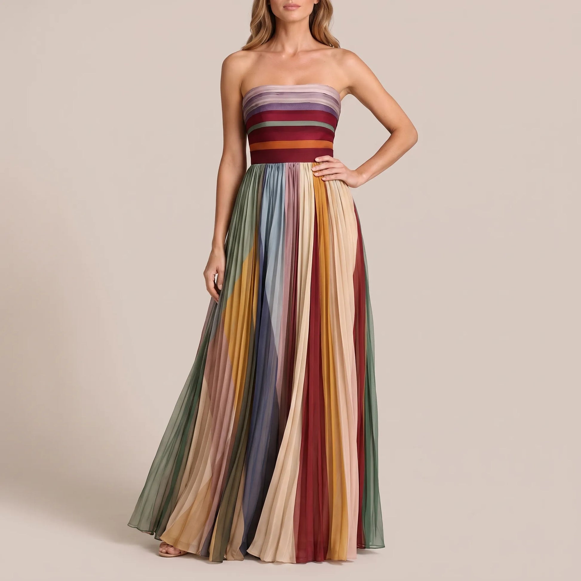 Pleatoa | Trägerloses Maxikleid Für Den Sommer