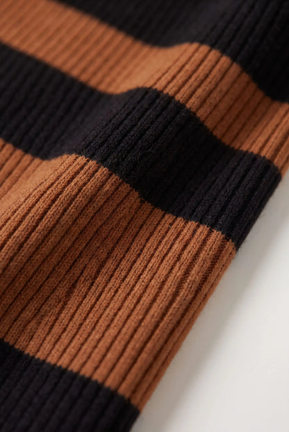 Renvora | Körperbetontes Gestreiftes Strickkleid