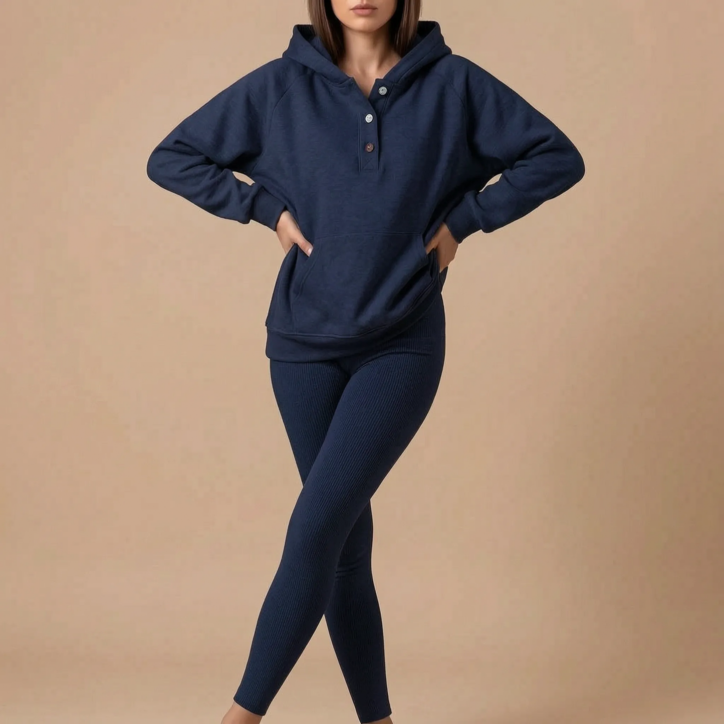 Restora | Legeres Loungewear Set Mit Halber Knopfleiste
