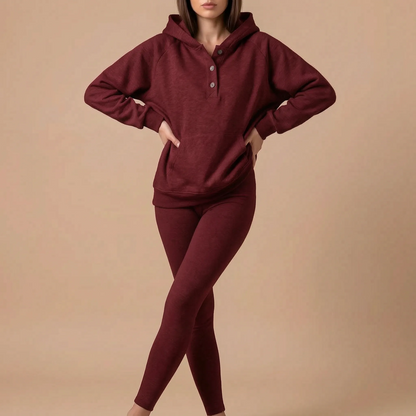 Restora | Legeres Loungewear Set Mit Halber Knopfleiste