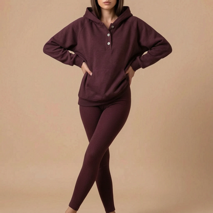 Restora | Legeres Loungewear Set Mit Halber Knopfleiste