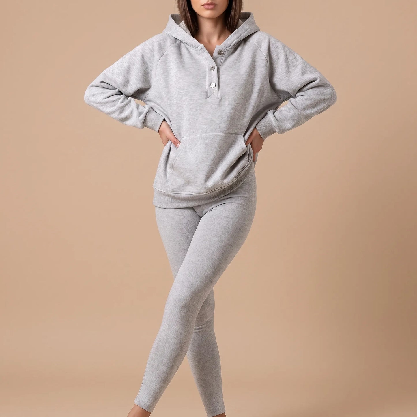 Restora | Legeres Loungewear Set Mit Halber Knopfleiste