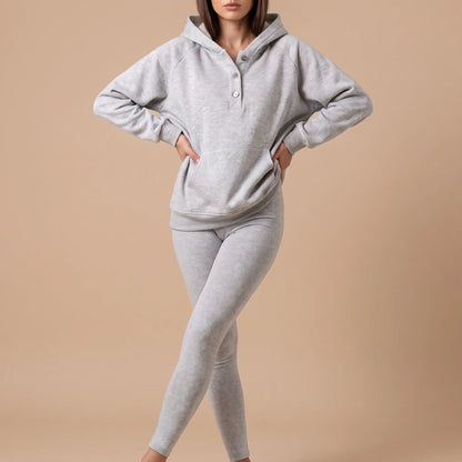 Restora | Legeres Loungewear Set Mit Halber Knopfleiste