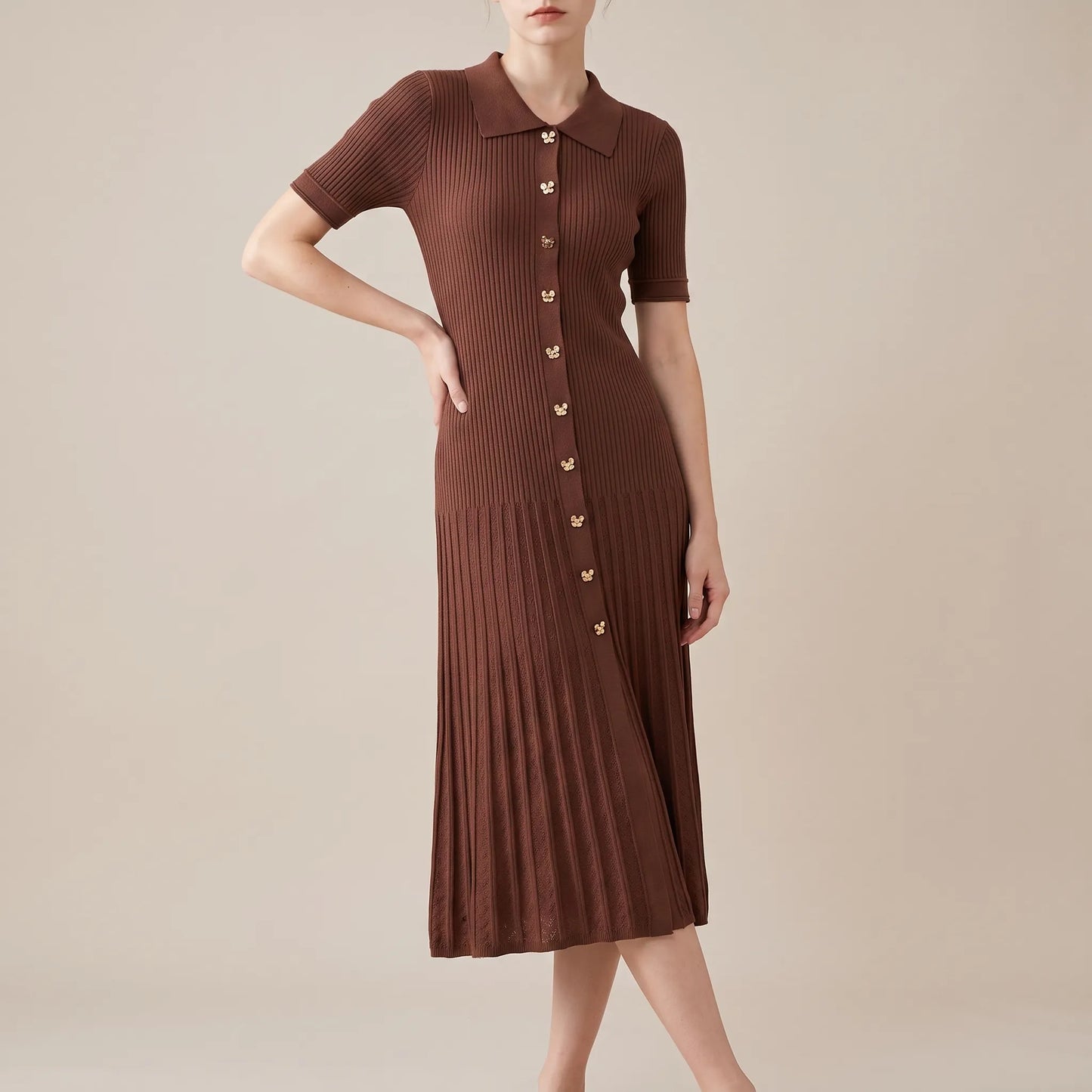 RibKnitDress | Elegantes Strickkleid Damen