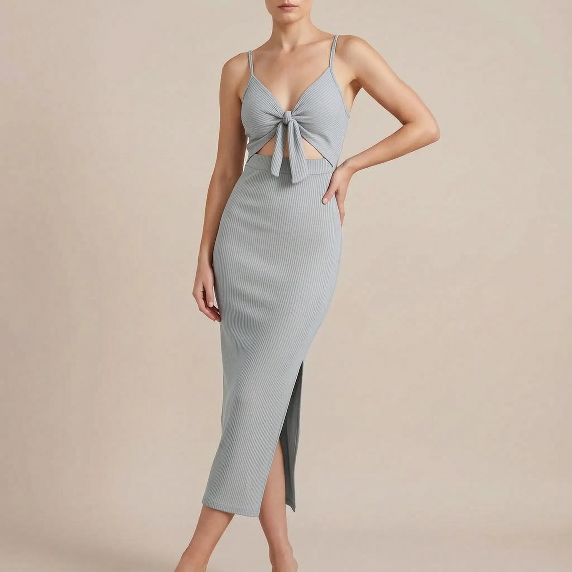 RivaMaxi | Langes Geripptes Sommerkleid